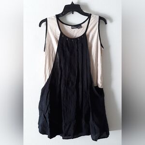 Black and Cream Sleeveless Top